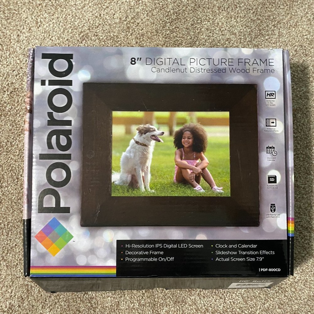 Digital Polariod Frame Wooden 8''